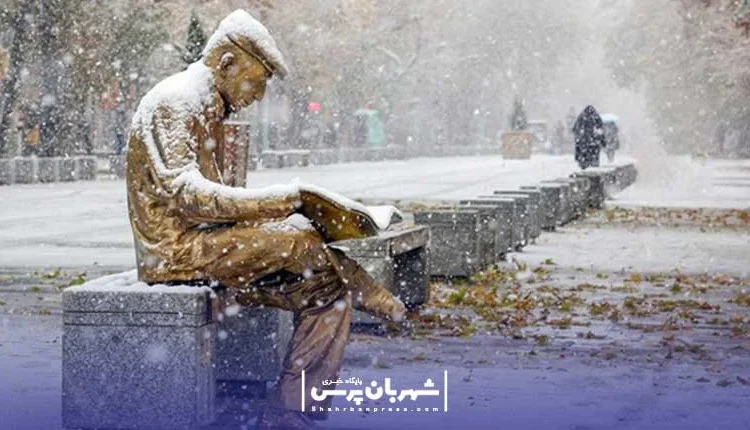 بارش برف و باران در همدان
